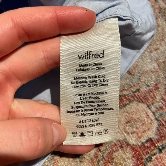 Wilfred Garance Blouse Light Blue off the Shoulder top size XS - Picture 3 of 6